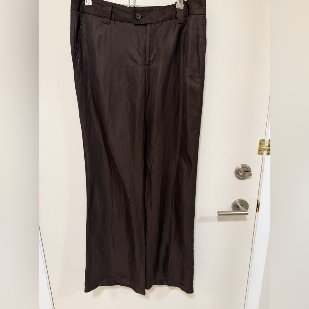Banana Republic Espresso Linen & Silk Flare Pants - Picture 13 of 13
